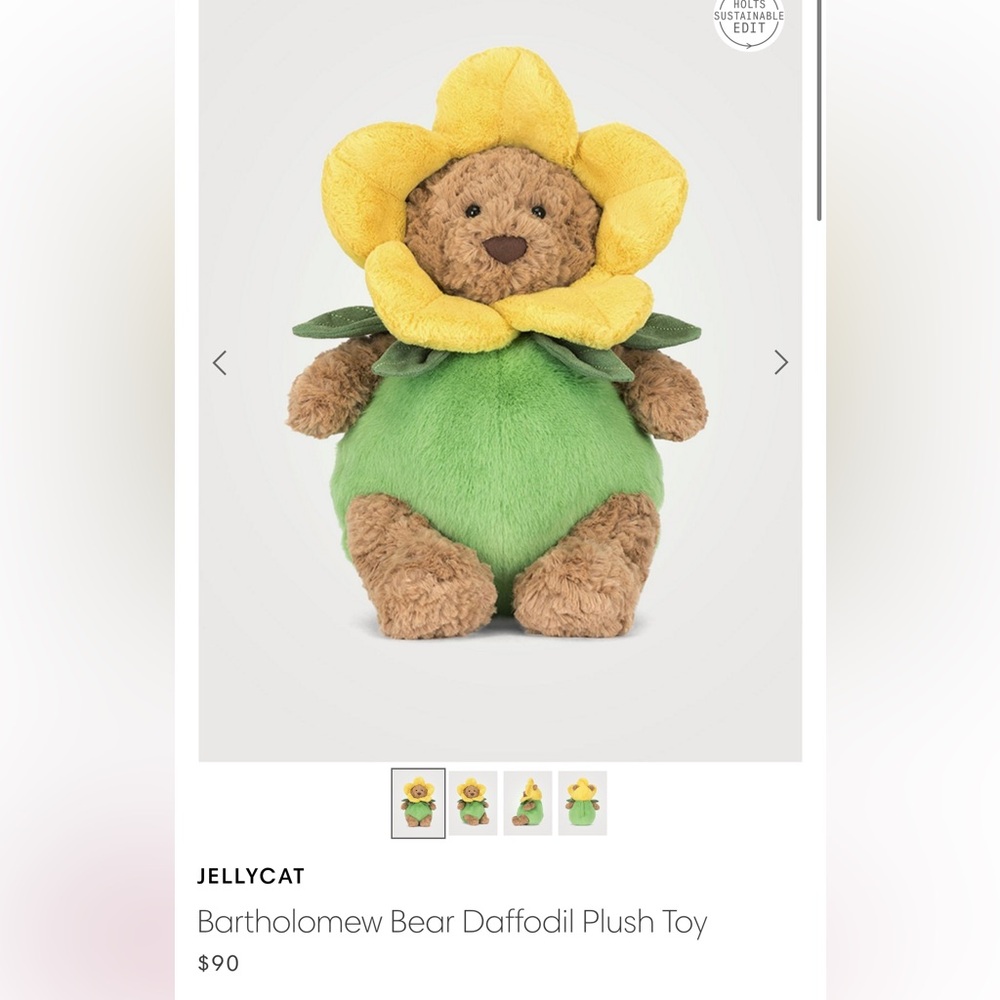 Jellycat Bartholomew Bear Daffodil Plush Toy